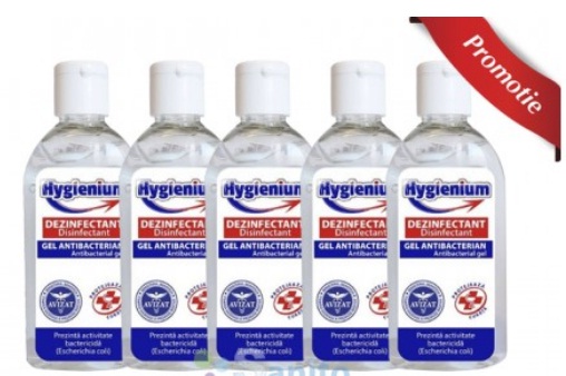 Pachet 5 x gel antibacterian si dezinfectant Hygienium 50ml Hygienium
